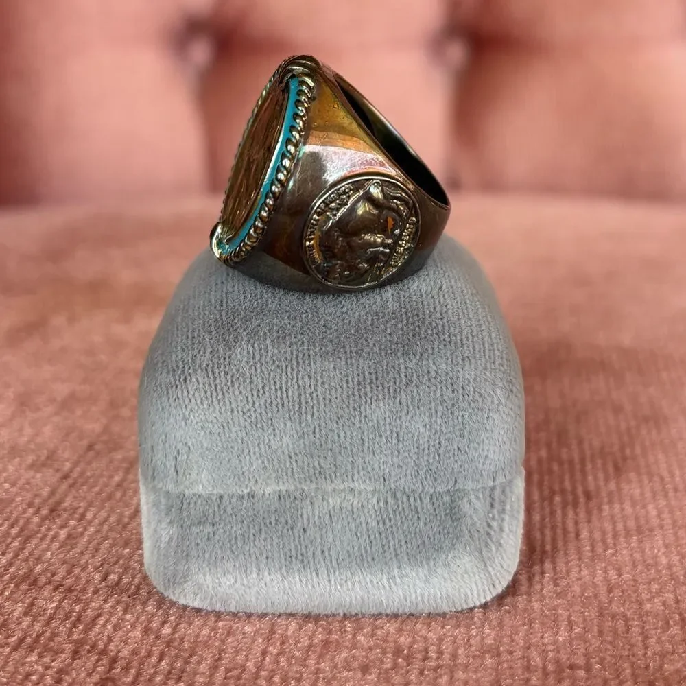 Bradford Exchange Indian Head Nickel Ring 925 Sterling Silver Size 9
